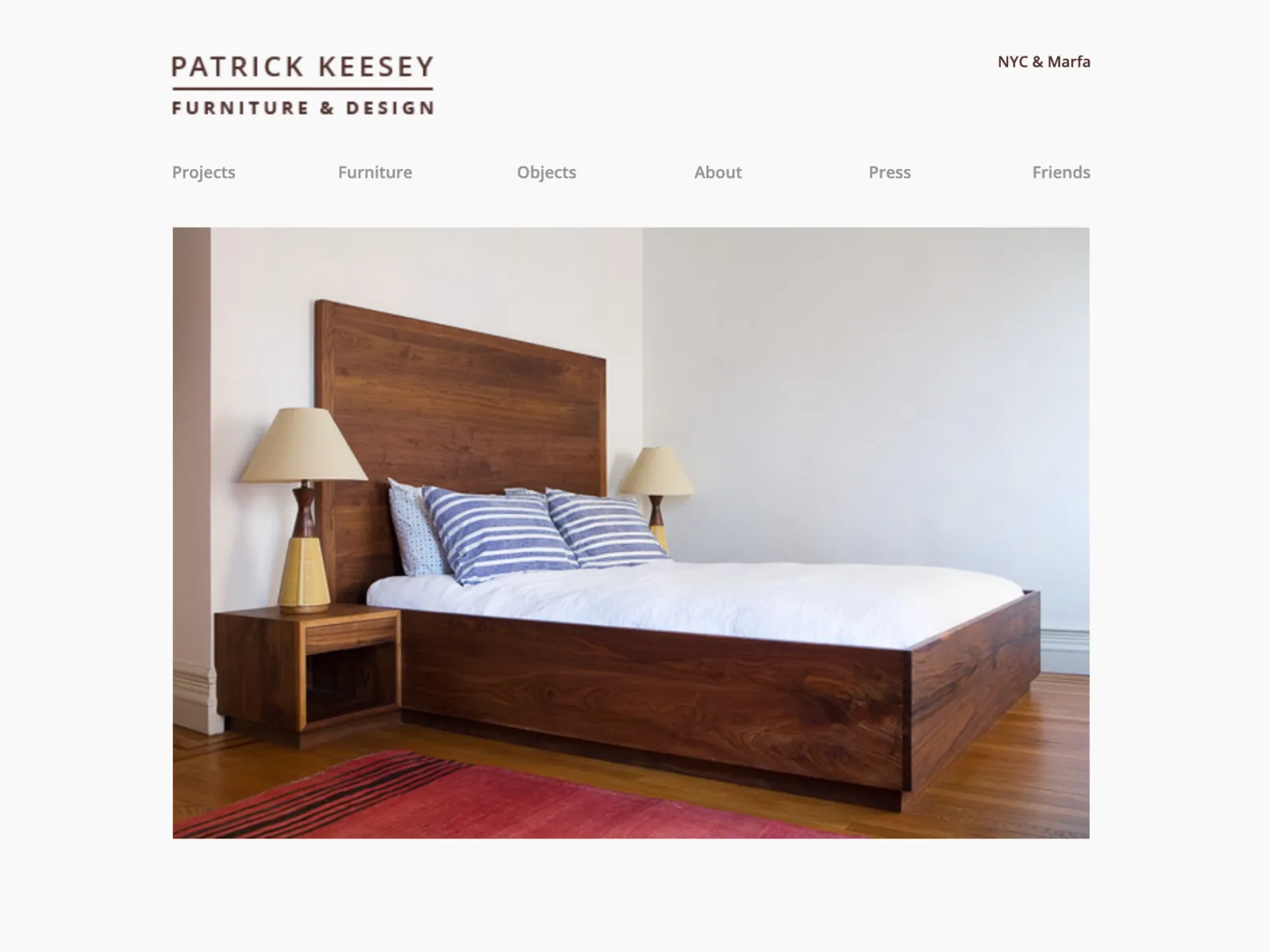 Patrick Keesey Furniture & Design — custom website for a furniture design studio